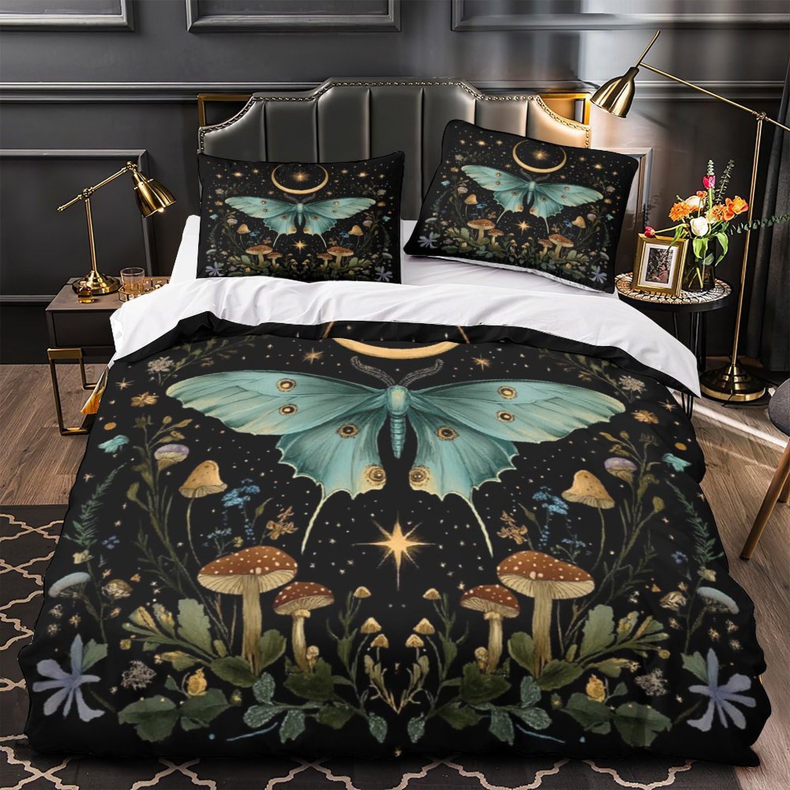 Linge de lit 3D fantasy Moonlit Papillon pour transformer la chambre des garçons et ados