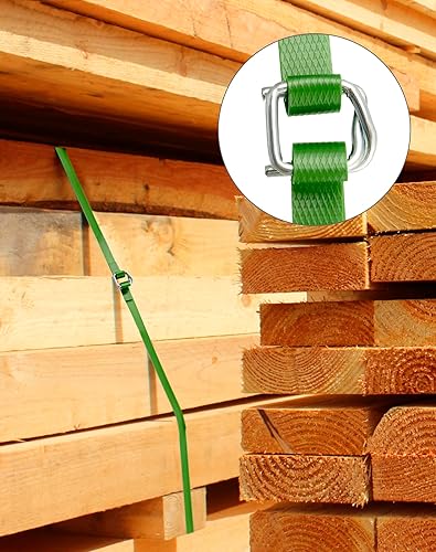 Miniatura 5 de QWORK Paquete de 50 hebillas de alambre de metal, 34 pulgadas de ancho, plata, para flejes de polipropileno