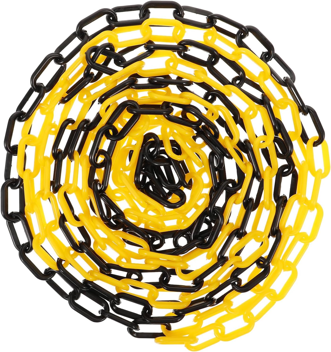 Plastic Safety Chain Barrier for Traffic Crowd Control Adjustable Barricade Chain for Road Cones and Parking Safety High Visibility Black Yellow