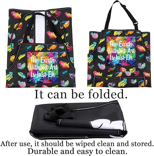 Miniatura 4 de PXTIDY Regalo para pintor de artista, The Earth Without Art Is Just Eh, delantal de artista de pintura con bolsillos para estudiantes amantes