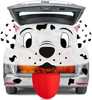 29PCS Halloween Trunk or Treat Dalmatian Car Decoration Kit, Dalmatian Trunk or Treat Car Archway Garage Decoration, Halloween Dalmatian Face Outdoor Decoration Kit with Eyes, Tongue, Ears