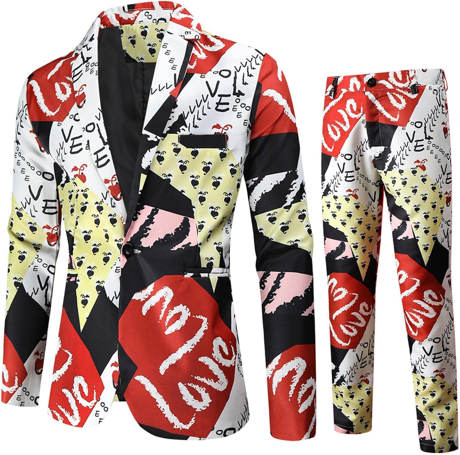 XSGE Men's Printed Suit Jacket 