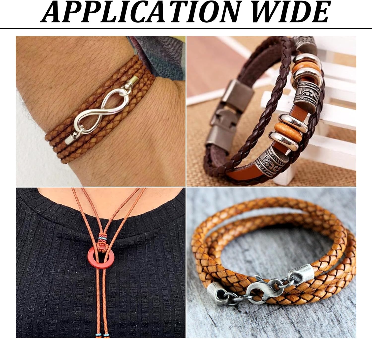 10.93 Yards 3mm Round Braided Cowhide Cords Dark Red Genuine Braided Leather Cords for Bracelet Necklace Jewelry Making