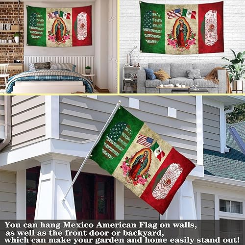 Miniatura 4 de Bandera de México, bandera mexicano-americana, 3 x 5 pulgadas, doble cara, México, Estados Unidos, bandera de la amistad, bandera mexicana, bandera
