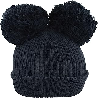 Faith & Sarah Kids Baby,Clothing,Baby Boys 0-24m,Accessories,Hats & Caps Faith & Sarah Kids Baby Double Pom Pom Hat Boy Girl Bobble Beanie Cap Fleece Lined Newborn to 18 Months