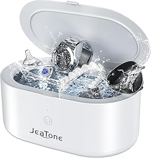 Jewelry Cleaner Ultrasonic Machine, 46KHz Ultrasonic Jewelry Cleaning Machine, 20 oz Professional Ring Cleaner for Eyeglasses, Diamonds, Gold, Earrings, Coins, Dentures, Retainer, Mouth Guard
