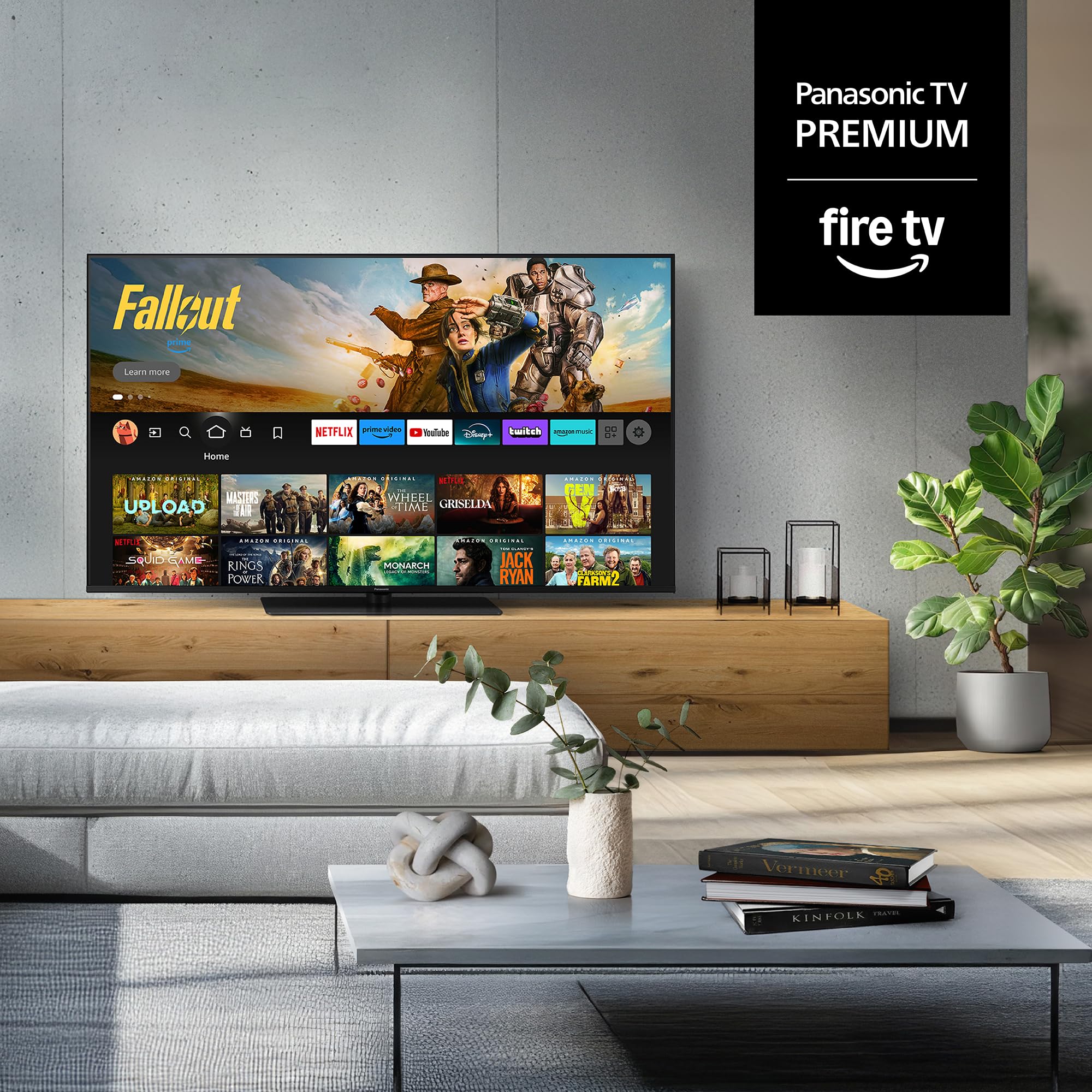 Panasonic Premium TV-43W85BEZC, Serie W85B, 43 Pulgadas, Smart TV 4K Ultra HD QLED, 120 Hz, Fire TV, Dolby Vision y Atmos, Modo Juego Extremo, Compatible con Alexa, Apple, Bluetooth, Negro