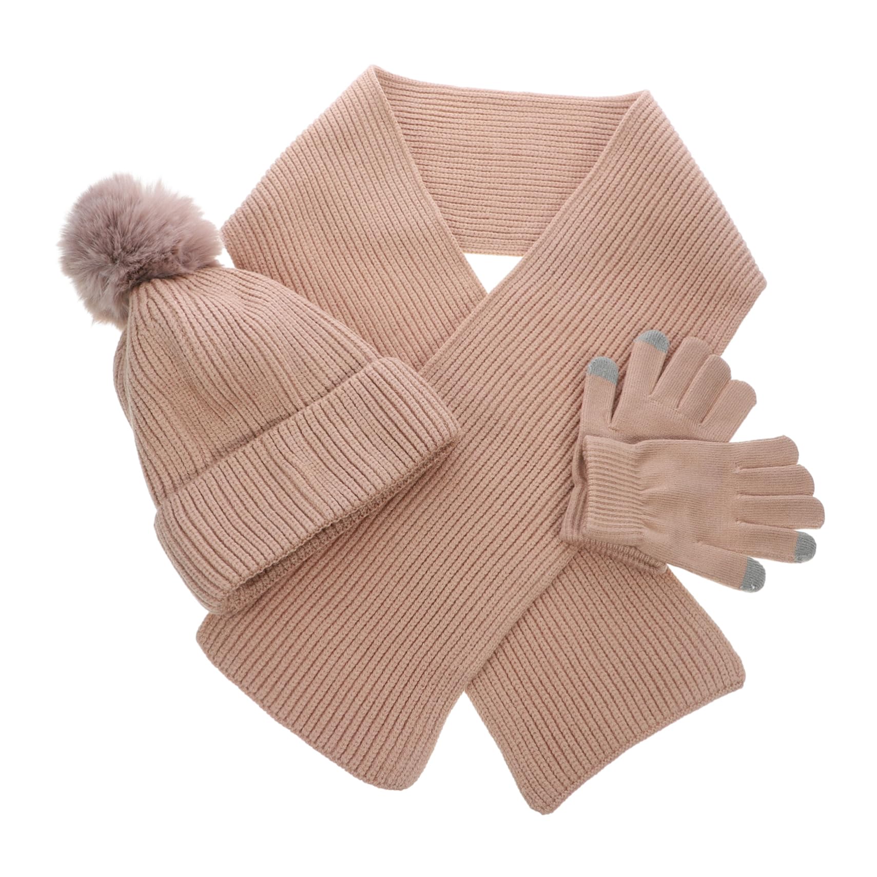 Mitones de Invierno para Mujer, Set 1 Pieza, Hilo de Lana, Caqui