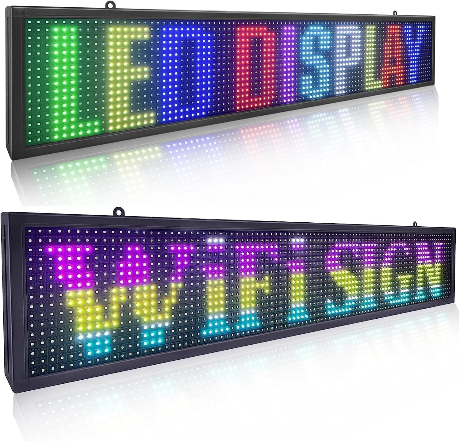 P10 LED Scrolling Sign 40'' x 8'' RGB Full Color WiFi Programmable LED Sign Display Board with High Resolution High Brightness and New SMD Technology - LED Sign for Advertising (1pcs)