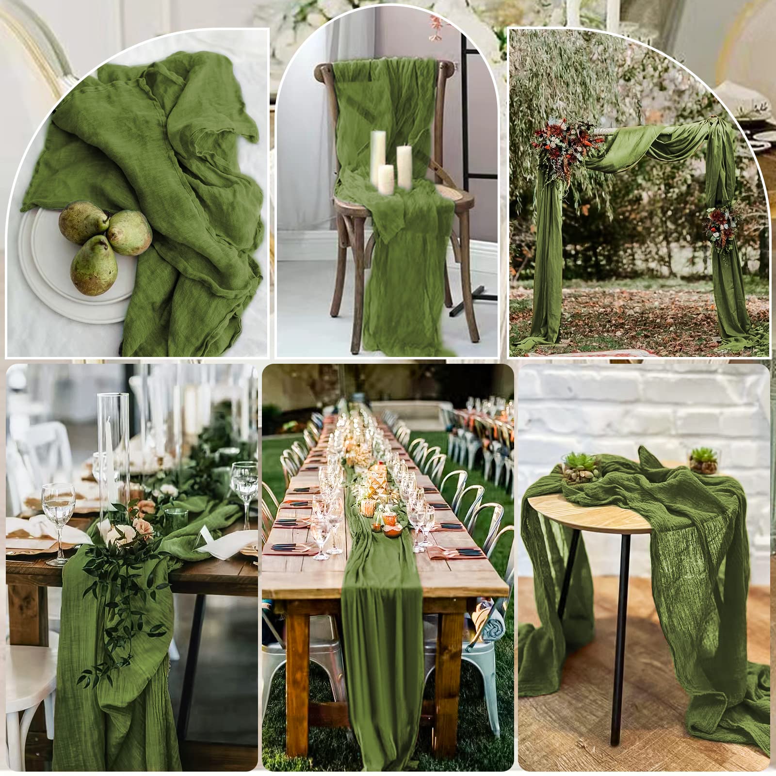 Tomeurperf Paquete De 12 Caminos De Mesa De Estopilla Azul Marino, Gasa De 10 Pies, Estilo Bohemio, Rústico, Camino De Mesa Largo Para Boda, Despedida De Soltera, Fiesta De Cumpleaños (20