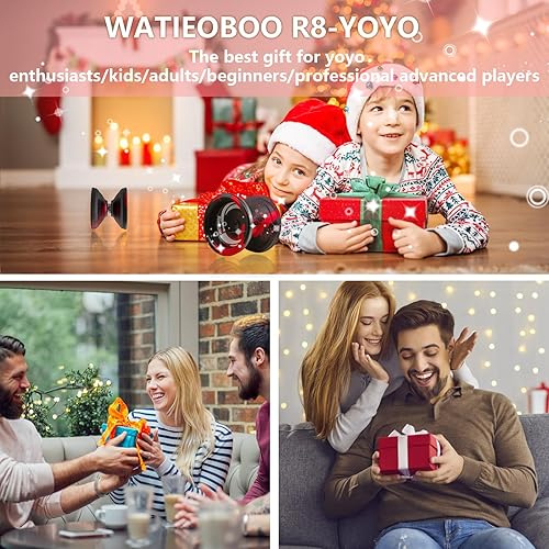 Miniatura 6 de WATIEOBOO Yoyo de metal mejorado R8 - Yoyos especiales de aleación de aluminio con ranura superior para los dedos, yoyos sensibles y no sensibles,