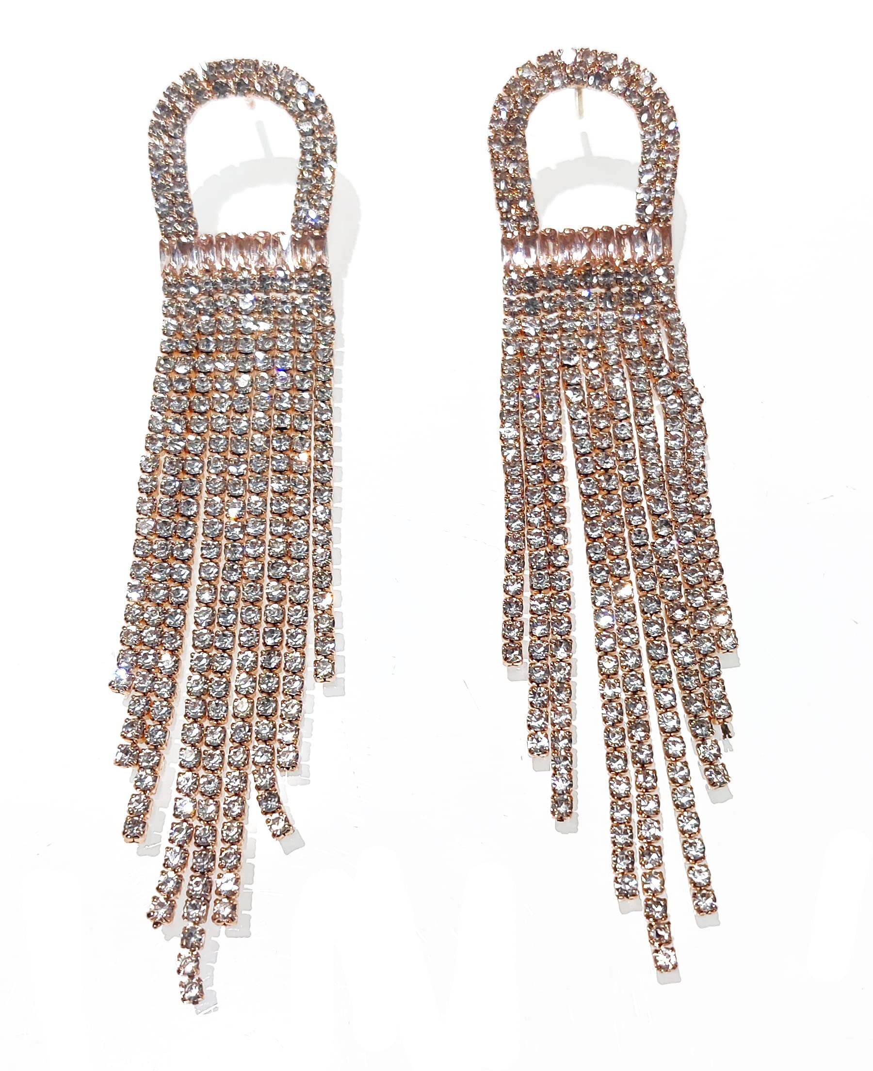 La Belleza Long Zircon | Cubic Zirconia | Rhinestone Tassel Drop Danglers | Earrings for Girls and Women (Golden Rhinestone Chain Dangler 271-72) (B0BX94ZDCH) Amazon Price History, Amazon Price Tracker