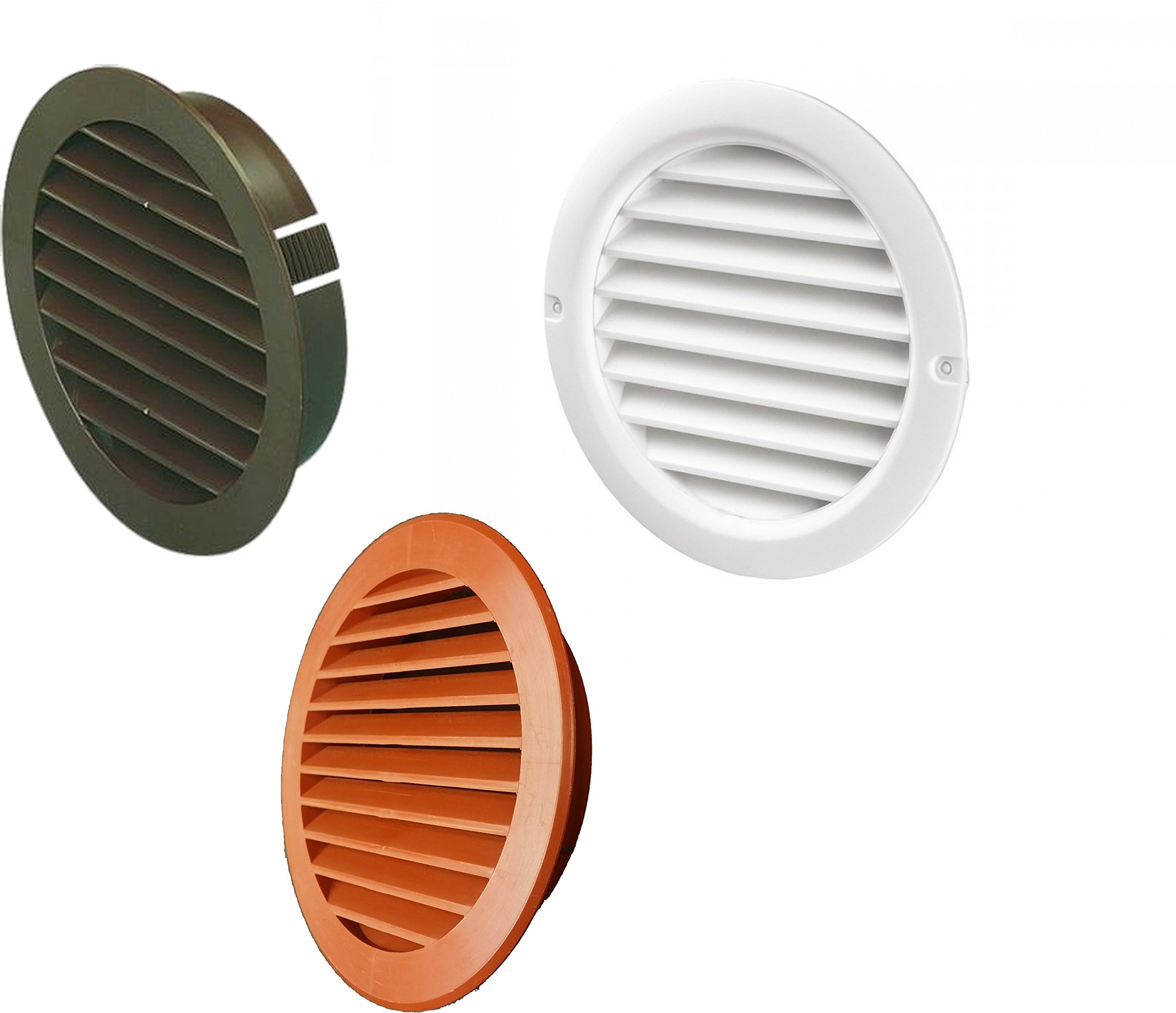Swiftair 4" 100mm 5" 125mm & 6" 150mm External Internal Fan Circular Grille Wall Sofit Terracotta Brown White (6" 150mm Terracotta)