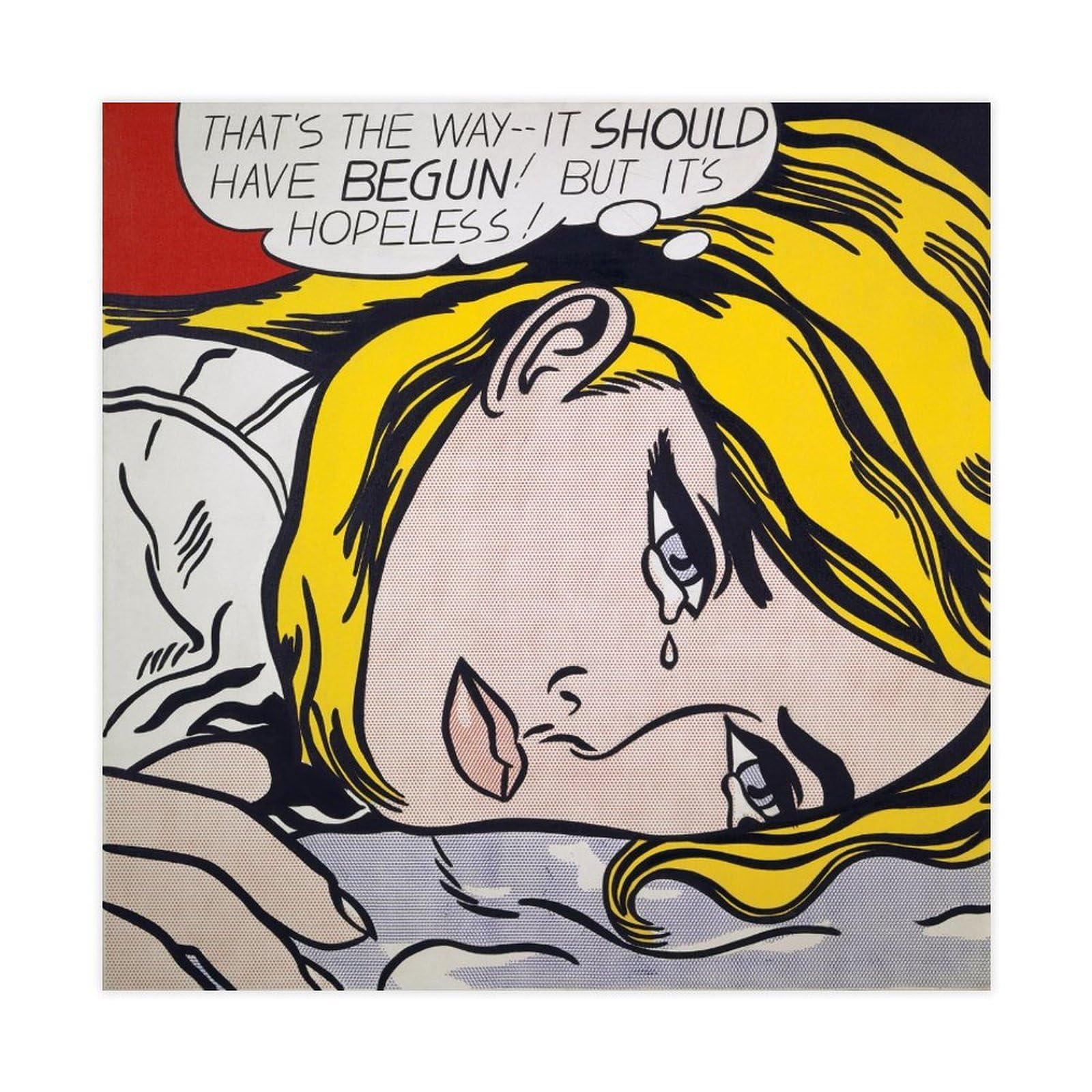 WCYB Illustrations Posters Hopeless by Roy Lichtenstein Posters Prints Canvas Deco Paintings Wall Art Unframe 12" L X 12" W