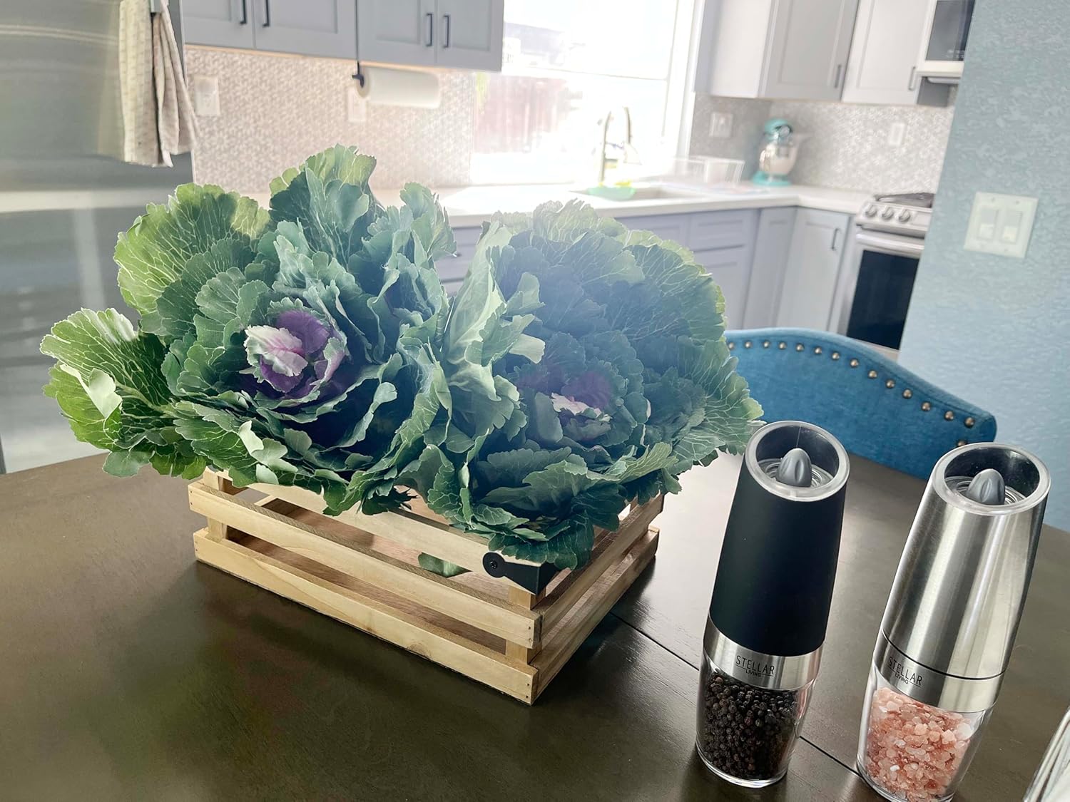 Admired by Nature Faux Cabbage Artificial Vegetables Realistic Fake Food Plants Props Artificial Decorative Cabbage Plant for Home Decor Wedding Kitchen Decoration Fake Food Display, Green, 2 Pc Set