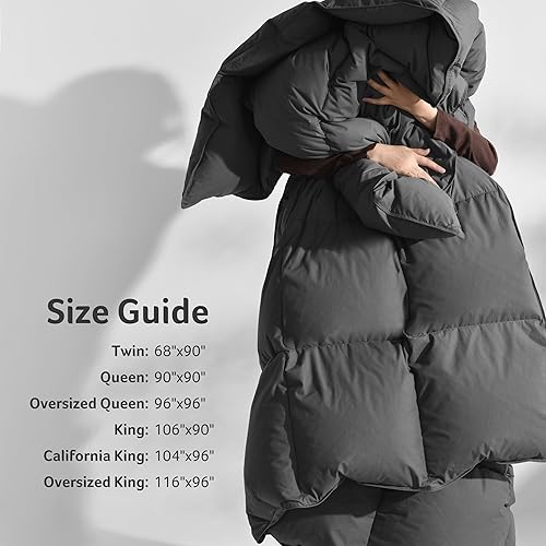 Miniatura 5 de Saisier Edredón de plumas tamaño individual, ultra suave, relleno de edredón de plumón de alta calidad, calor medio para todas las estaciones, 68 x