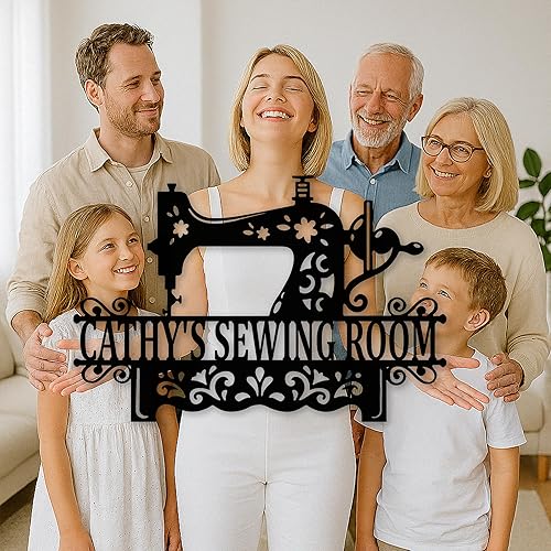 Miniatura 6 de Letrero de metal personalizado para máquina de coser, letrero de sala de coser personalizado, letrero de nombre, letrero de costura, letrero de