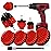 Drill Brush Attachment Set, 7 Pack 1/4in Power Scrubber Brush + Extend Long Rod, Multi-Purpose Power Cleaning Scrub Brush for Bathroom, Tub, Tile, Corner, Floor(Red)