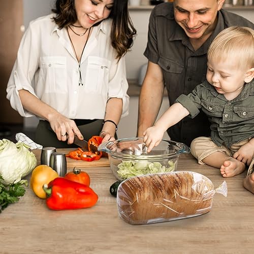 Miniatura 7 de PUREVACY Bolsas de pan de plástico con fuelle de 5 x 4 x 18 pulgadas, bolsas de plástico para almacenamiento de pan, paquete de 100 bolsas de