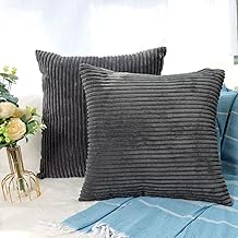 CALIYO Cushion Cover Corduroy Plain Set of 2 Cushion Covers 60 x 60 cm Cushion Covers for Decorative Cushions Sofa Cushion Couch Cushion in Many Colours