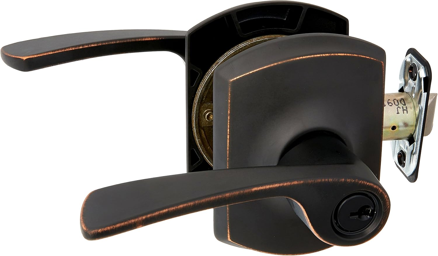 Schlage Lock Company F51AMER716GRW Greenwich Deco Rose Entry Door Lock Aged Bronze