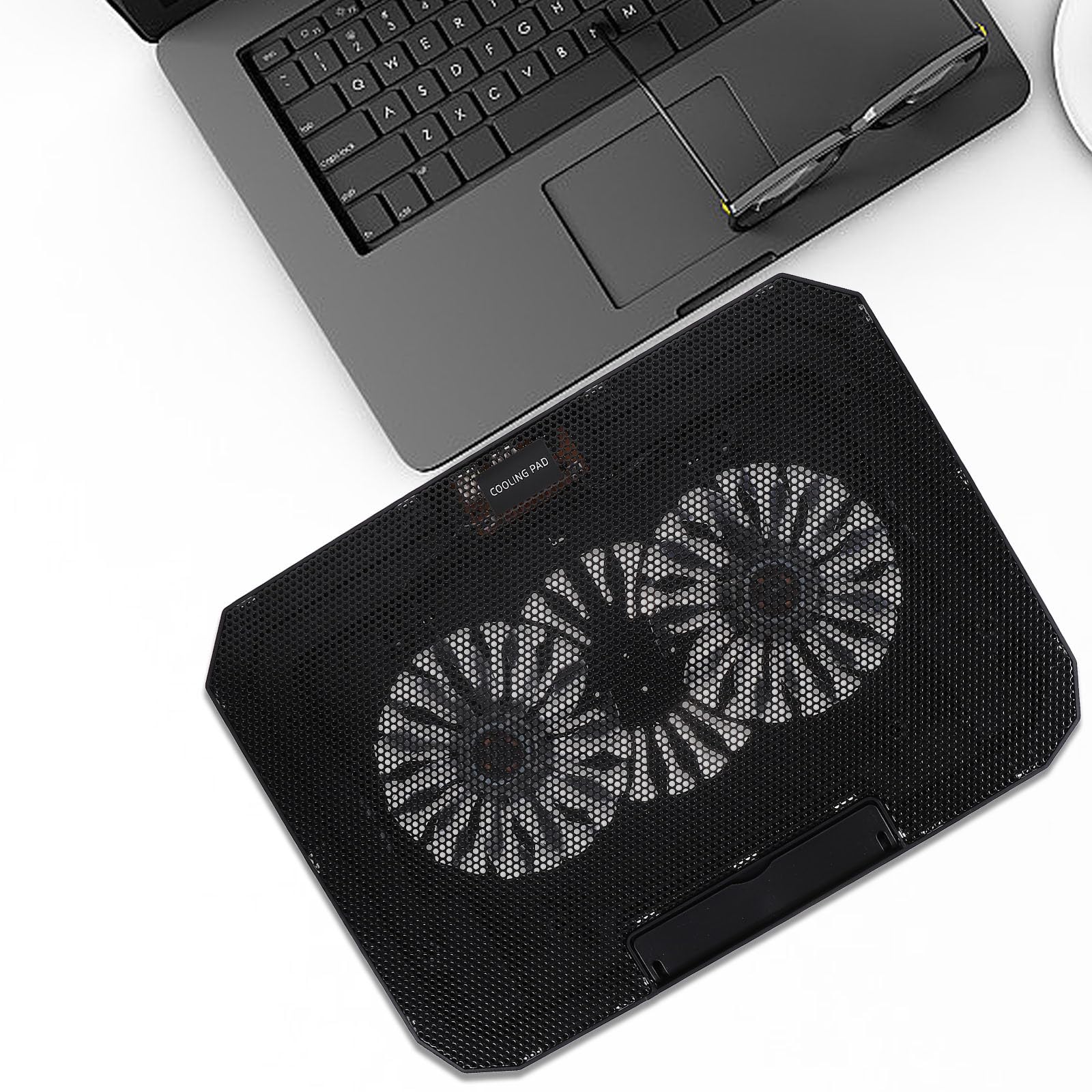 Ipetboom Refroidisseur USB pour Ordinateur Portable 14-156 Pouces Support Ventilé en ABS Léger 4 Vitesses Réglables Radiateur Silencieux Portable Bureau