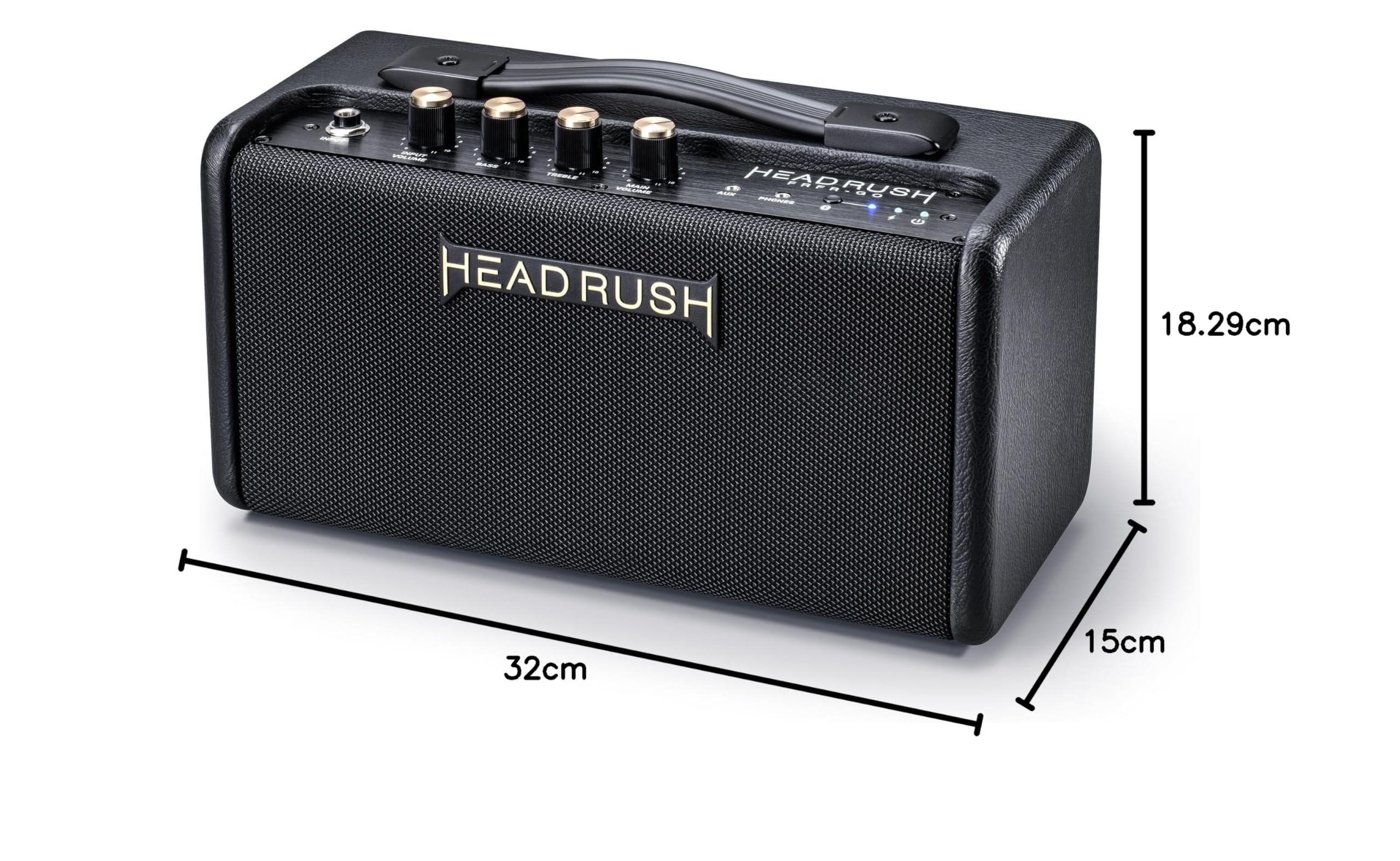 HeadRush FRFR-GO 30W Amplificatore per Chitarra Elettrica e Basso con Doppio Cono da 3", Bluetooth e Batteria Ricaricabile