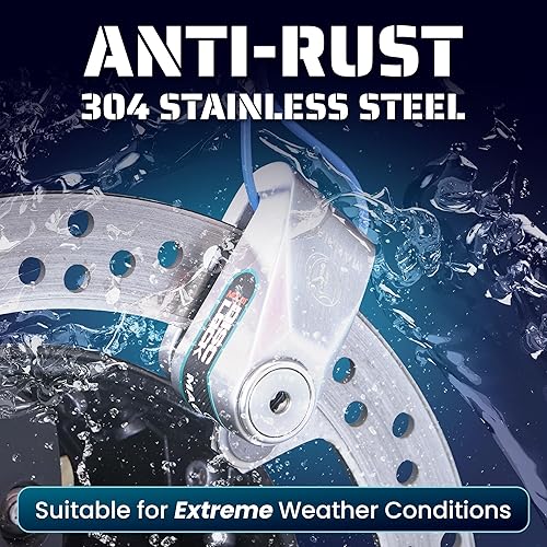 Miniatura 3 de MBL05 Nunca se oxida Bloqueo de freno de disco - Alta seguridad Acero inoxidable 304 - Resistente a la intemperie - Cable recordatorio - Adecuado