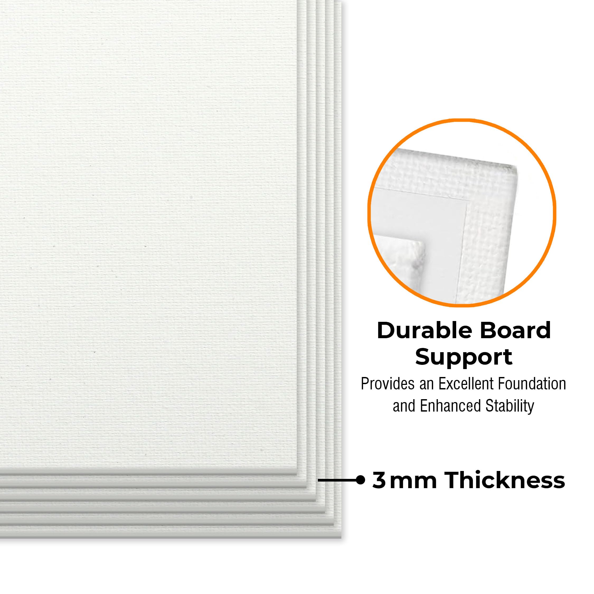 Trueflair Canvas Boards for Painting - Suitable for Acrylic, Gouache, Watercolour, Ink Painting, 100% Cotton Canvas, Art Supplies for Artists (8 x 10 Inches (Pack of 6)) 4