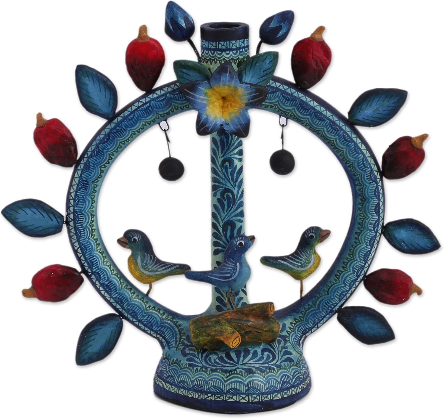 NOVICA candleholders, 3" H x 3.9" Diam, Brown