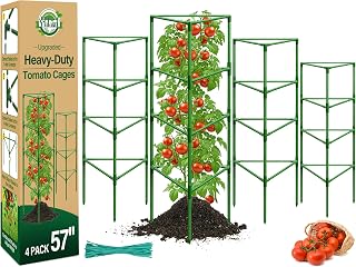 Halatool 4 Pack 57" Tall Tomato Cages for Garden, Heavy Duty Tomato Trellis