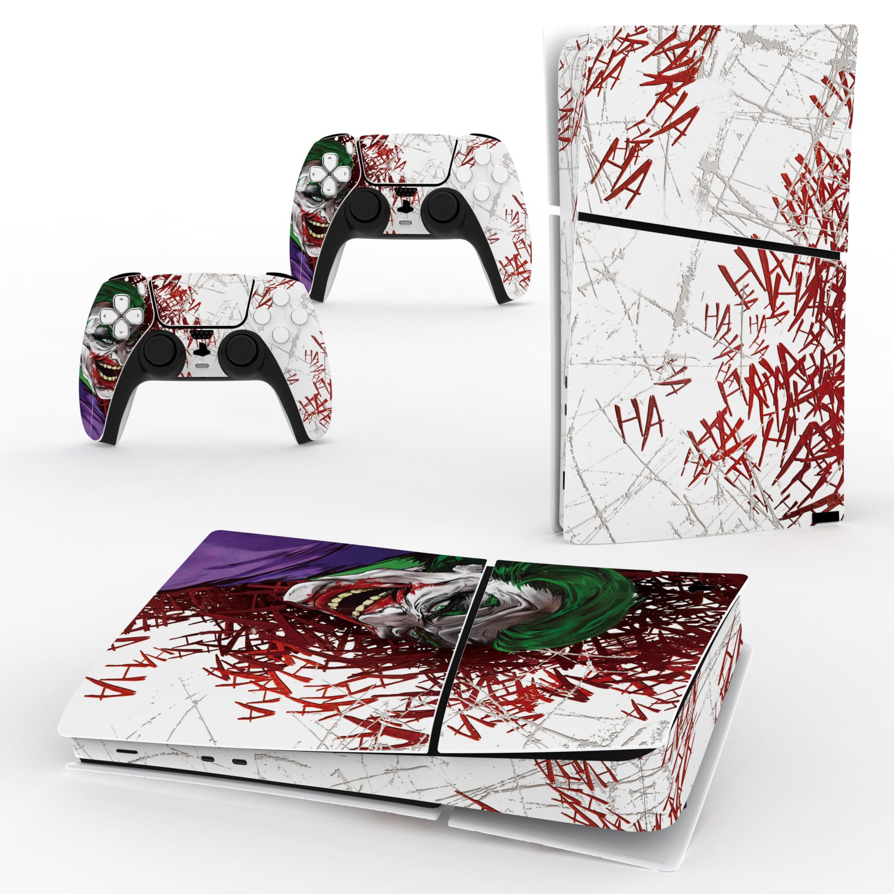 PlayVital Adesivo Skin per ps5 Slim Console Digitale Edizione,Sticker Decal Cover Vinile per Controller Telecomando Cuffie Base di Ricarica-Hahaha