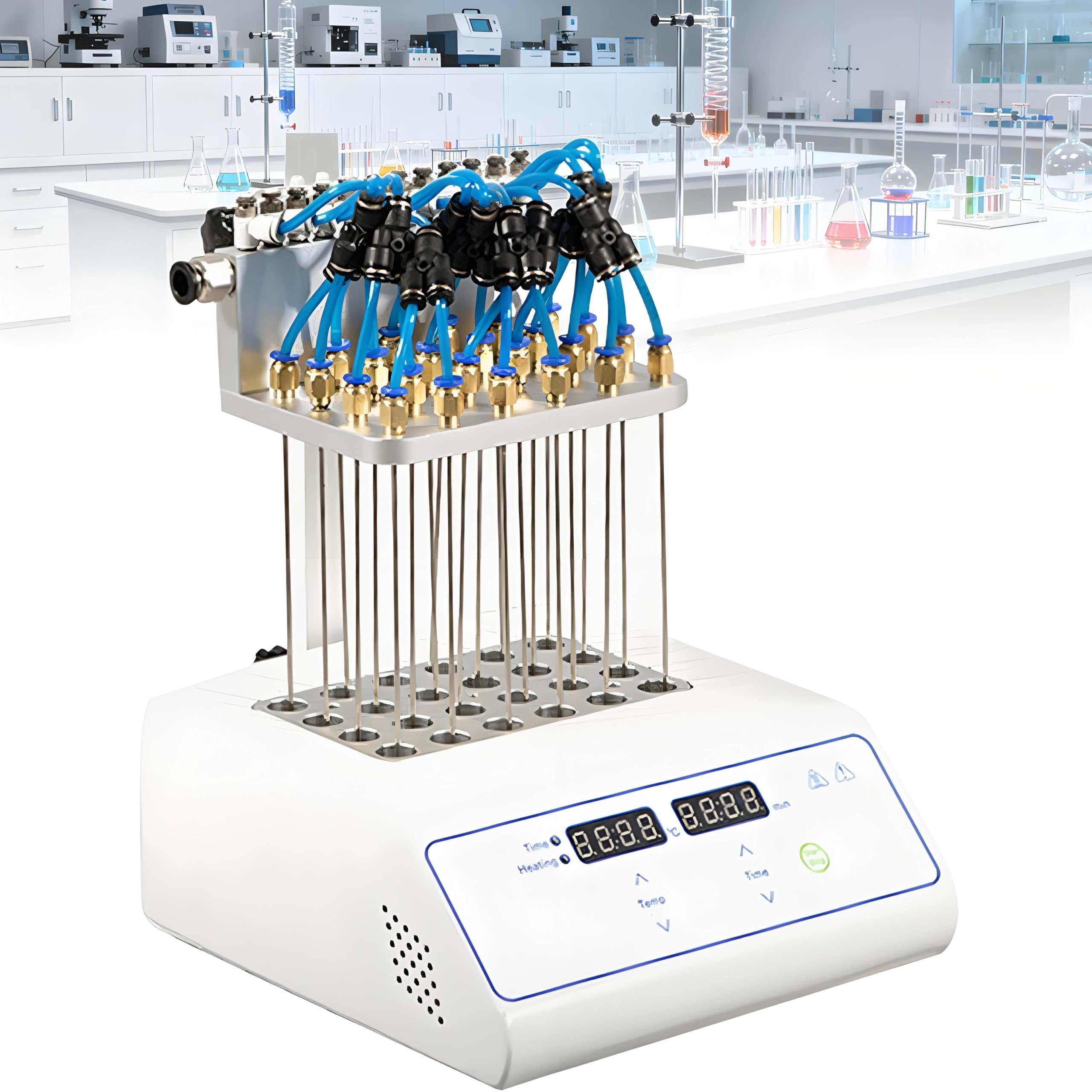 Concentrateur d'évaporateur d'échantillon de laboratoire, hauteur réglable avec aiguilles à gaz, soufflage de pression scientifique, instrument d'analyse de laboratoire multi-modules