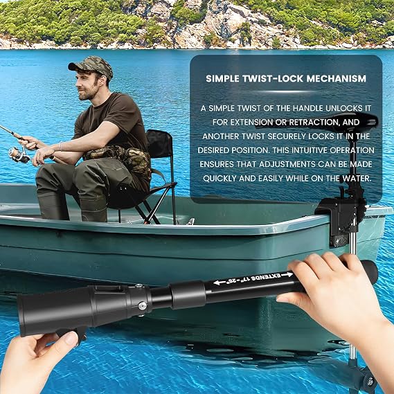 MKA-43 Telescopic Extension Handle Extension Length 17-25 for Most Trolling Motors Replacement Part 1854107