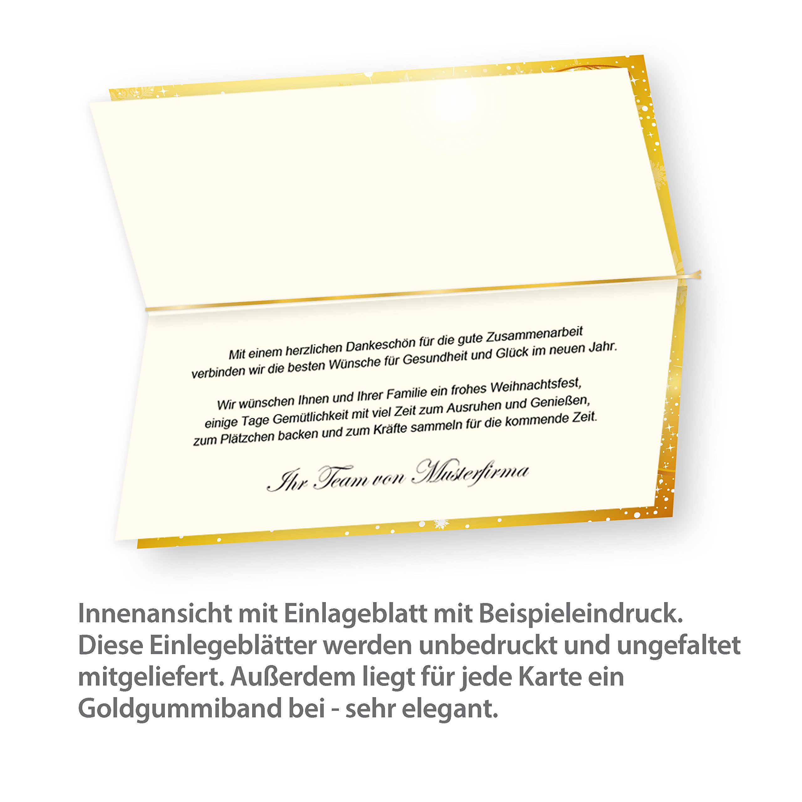 tatmotive Weihnachtskarten Set Schneemann (25 Sets) mit Umschlag und mit Einlegeblätter Einleger zum bedrucken