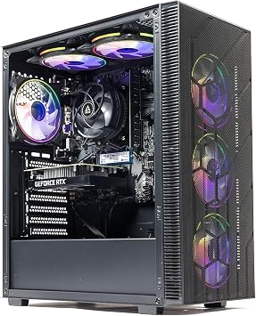 GTR Gaming - high-performance PSU-650W gaming PC- AMD Ryzen 5 5500, GeForce RTX 3050 6GB, 16GB 3200MHz DDR4 RAM,1TB NVMe SSD, Windows 11 Desktop Computer, Wi-Fi, ARGB Case,Stability Prebuilt PC.