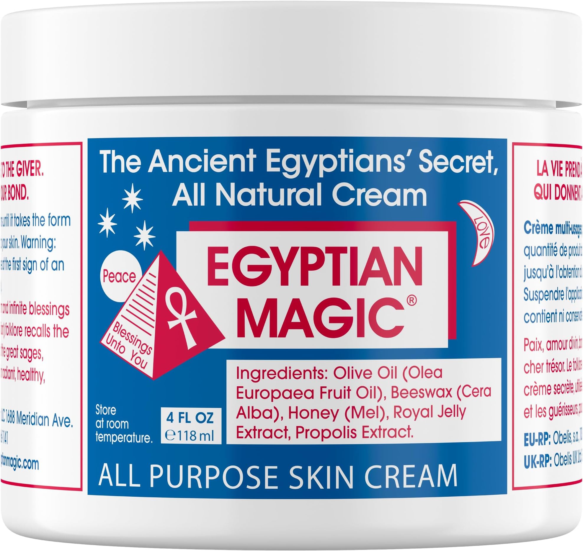 All Purpose Face & Body Cream, Moisturising Skin Care for Women & Men, Beauty Balm, Scar Cream aids Tend & Dry Skin, Stretch Marks, Psoriasis & Eczema Calming, 118ml Jar