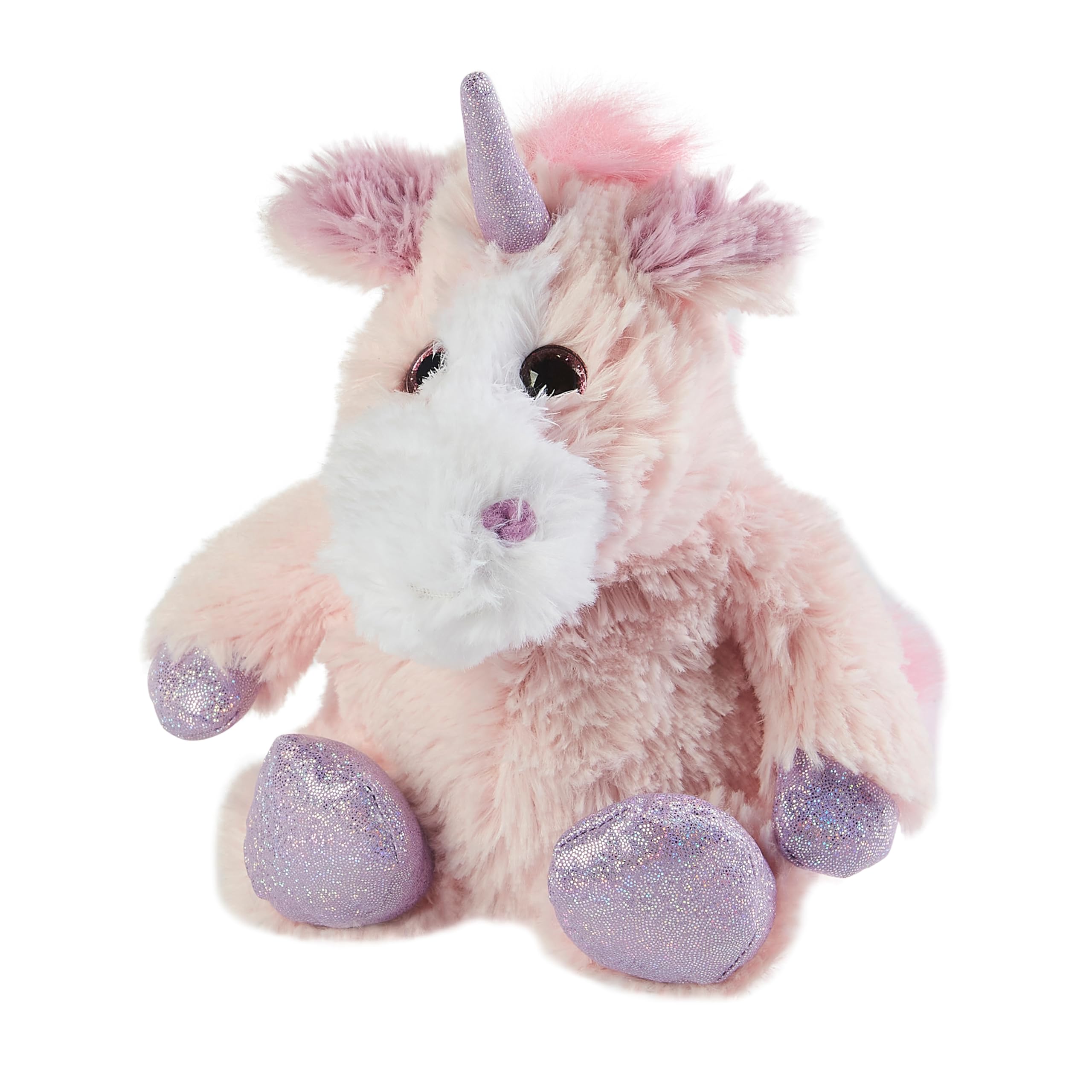 Warmies Plush Iridescent Pink Unicorn Microwavable, Weighted Teddy Slightly Scented with French Lavender, Warmies Microwavable Toys