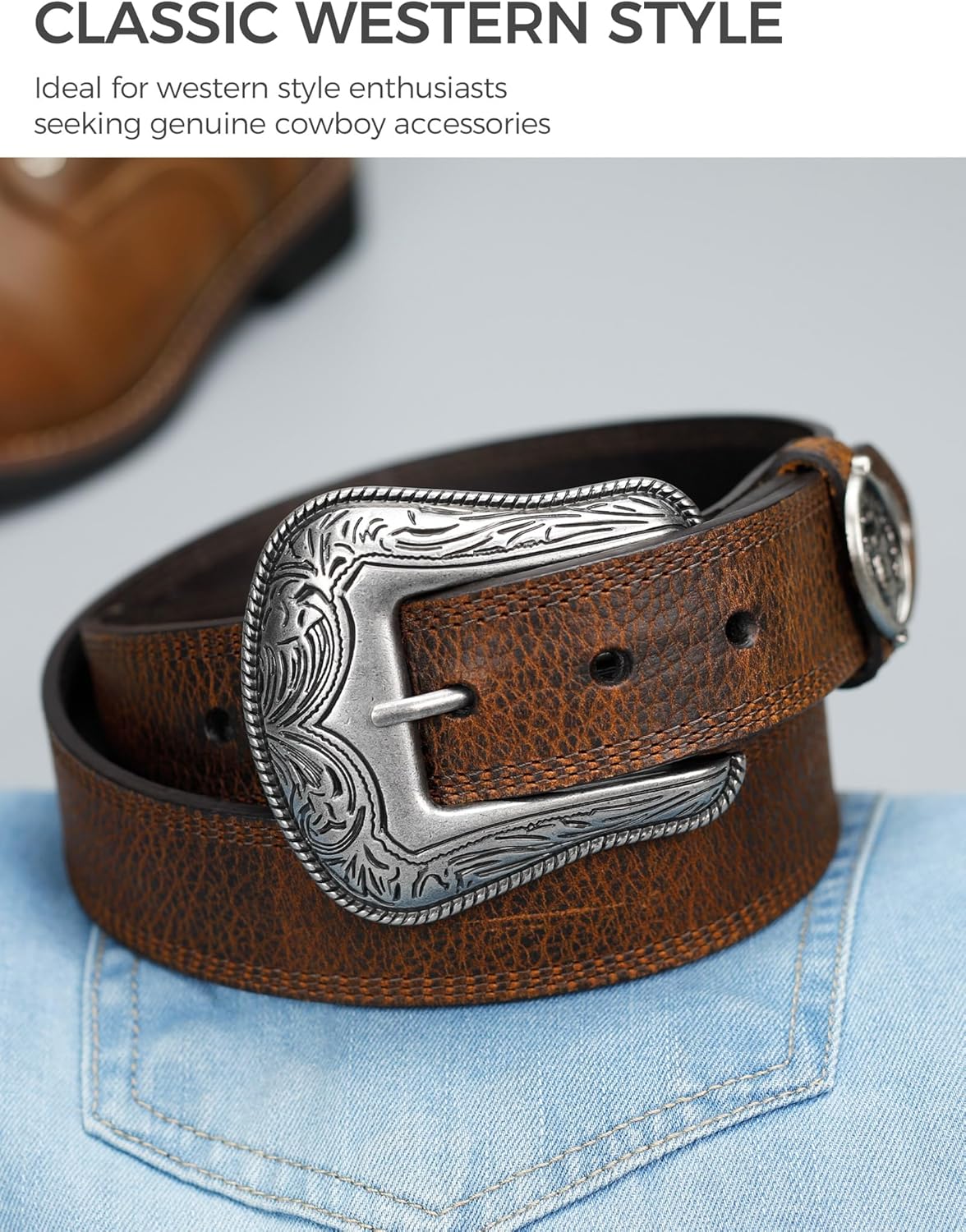 Western Belt Buckle - 1.5" Retro Cowboy Replacement Belt Buckle for Men & Women - Image 5