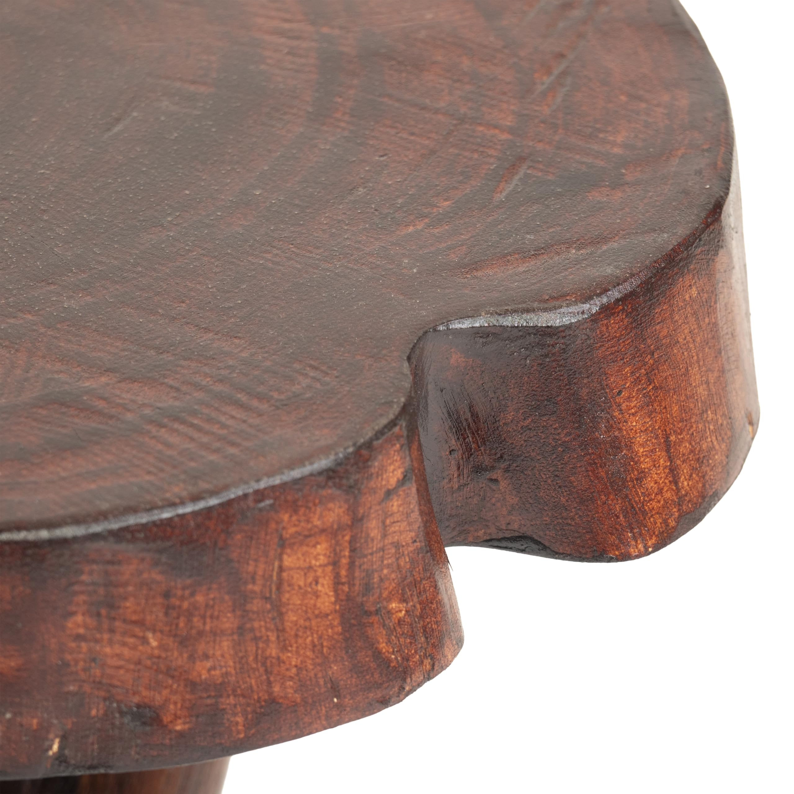 DESIGN DELIGHTS Robusto tavolo rotondo in legno teak 40 | 41 x 34 cm (altezza x diametro), in legno antico | tavolino rustico, poggiapiedi, tavolo in legno, sgabello per fiori