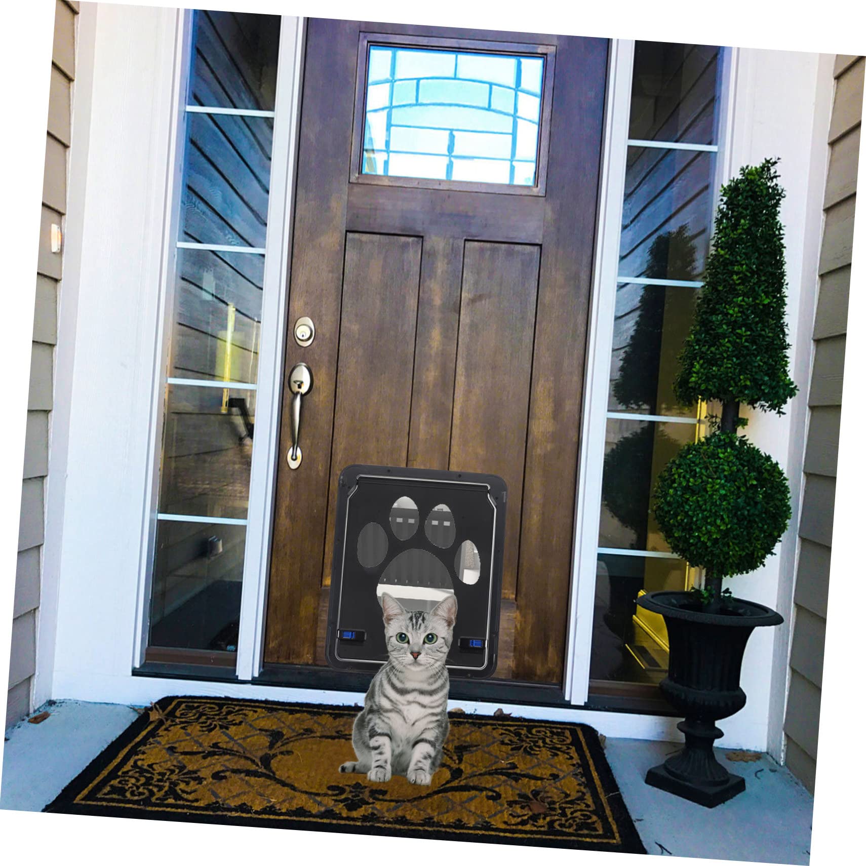 ibasenice 1 Ensemble Porte Moustiquaire pour Animaux Intelligente Chatière avec Verrouillage Automatique pour Petits Chiens et Dimensions Accessoire Pratique pour Intérieur et Extérieur