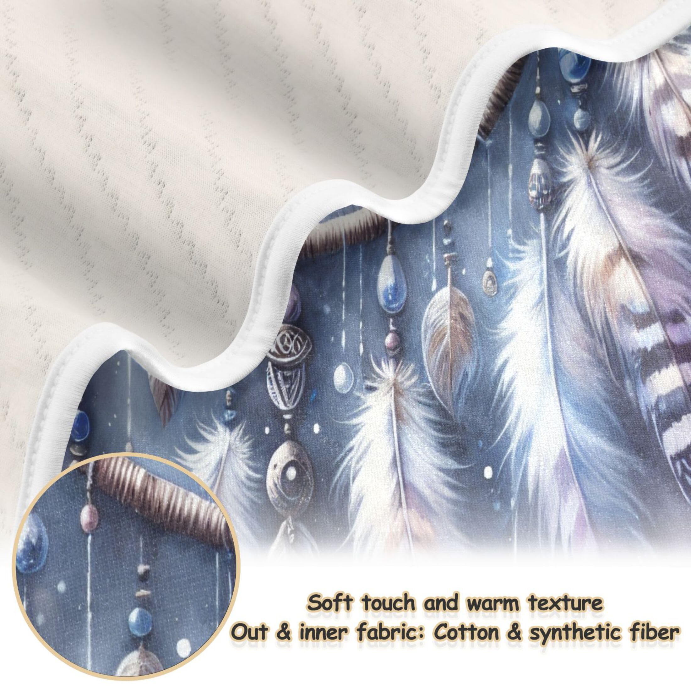 Burbuja Dreacatcher with Owl Baby Blanket for Boys Girls, Nursery Soft Warm Swaddling Receiving Baby Blankets, 30x40 in Toddler Blanket