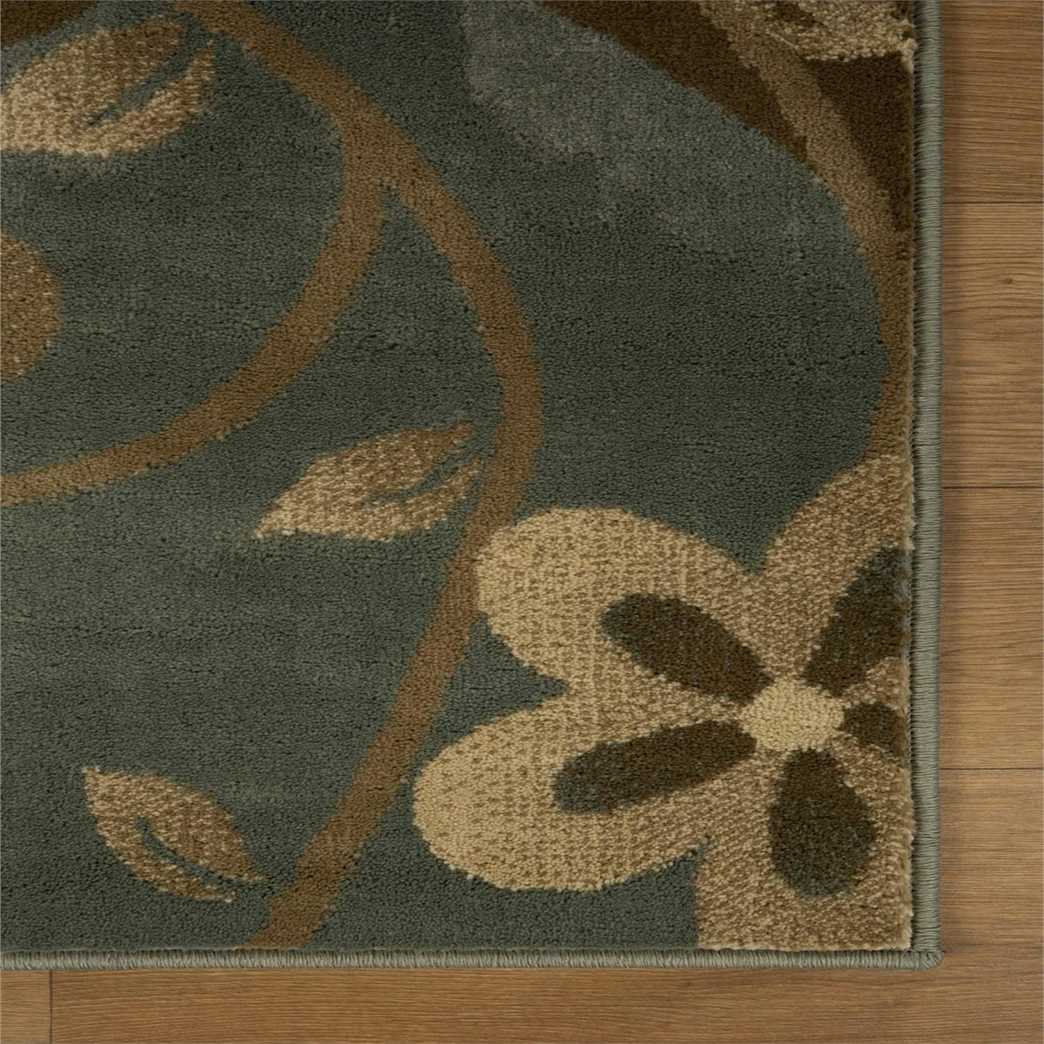 BNM Indoor Small Area Rug with Jute Backing, Great for Entryway, Living Room, Kitchen, Dorm, Bedroom, Hallway, Perfect for Hardwood Floors, Medallion Geometric, 4' x 6', Slate