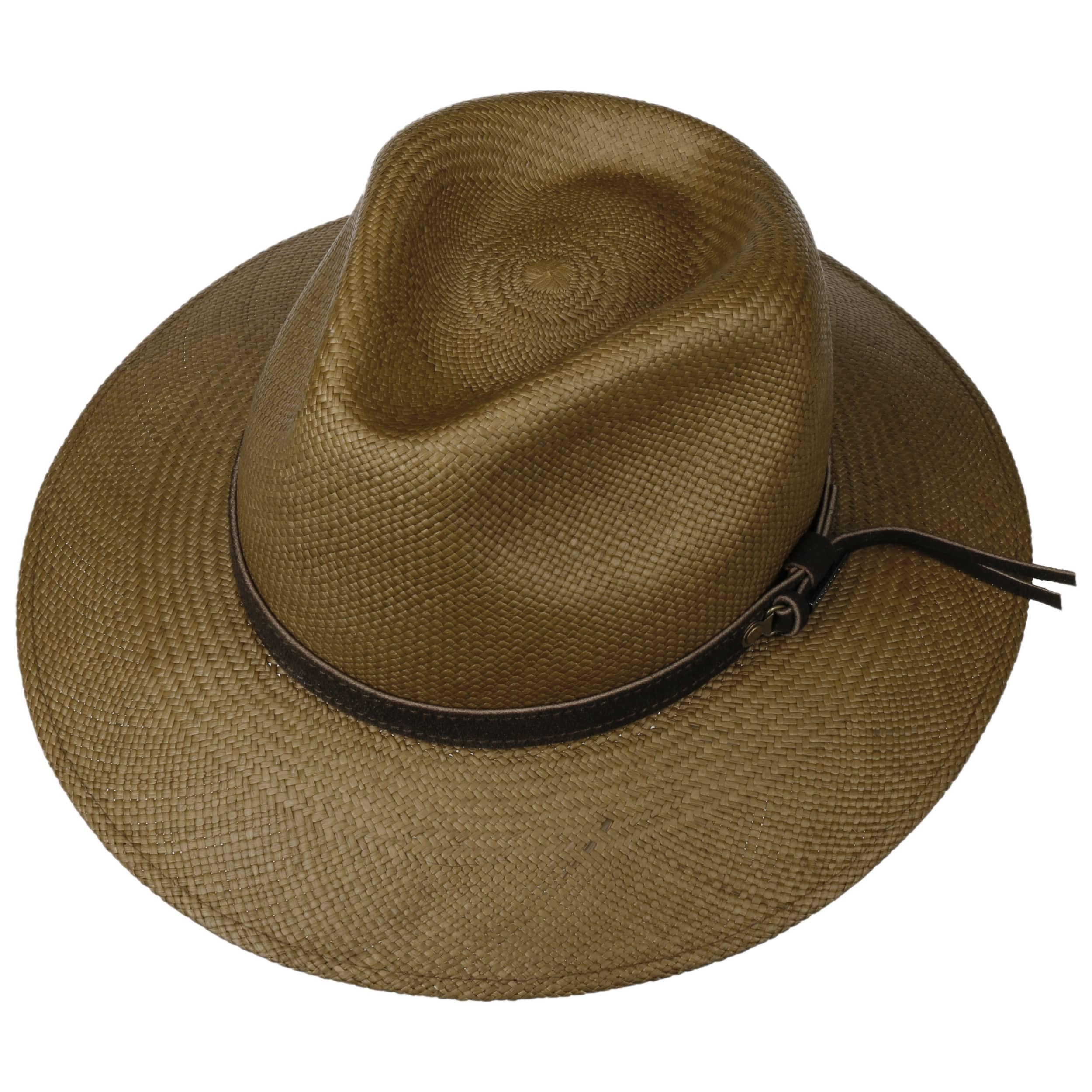 Stetson Leasco Traveller Panamahut Brauner Strohhut mit UV-Schutz Handgefertigt Ecuador Damen
