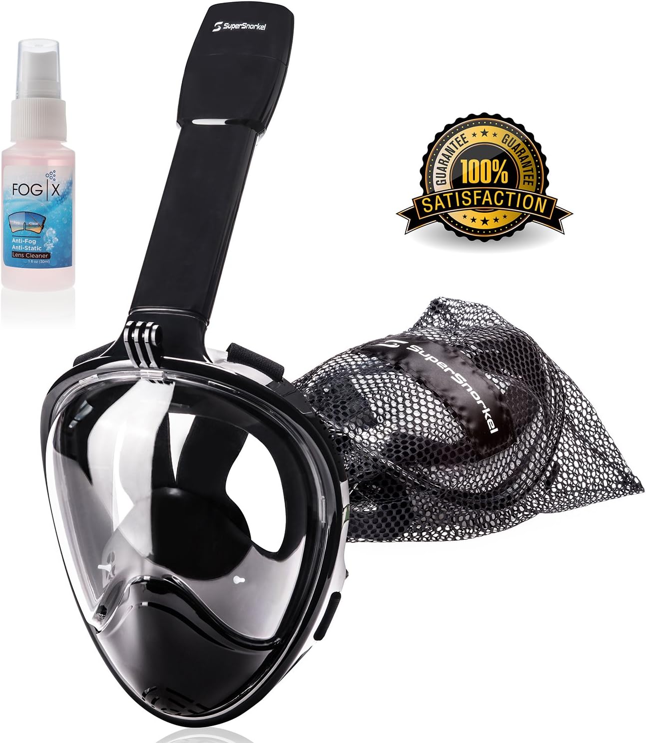 Snorkeling – Snorkel Gear for Easy Breathing & Unobstructed View – Dry Snorkel Mask for Adults, Kids with GoPro Attachment (Color/Size) (Small)