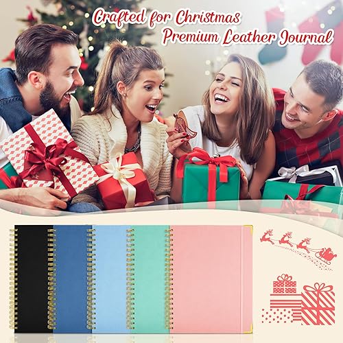 Miniatura 6 de Cuaderno de espiral de 8.5 x 11 pulgadas, 300 páginas numeradas, con rayas universitarias con pestañas, diario forrado de cuero de tapa dura para