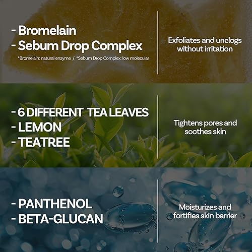 Miniatura 6 de Bromelain Blackhead Clear Pad  Removedor de puntos negros hidratante, almohadillas de limpieza facial minimizadoras de poros con pantenol y 6