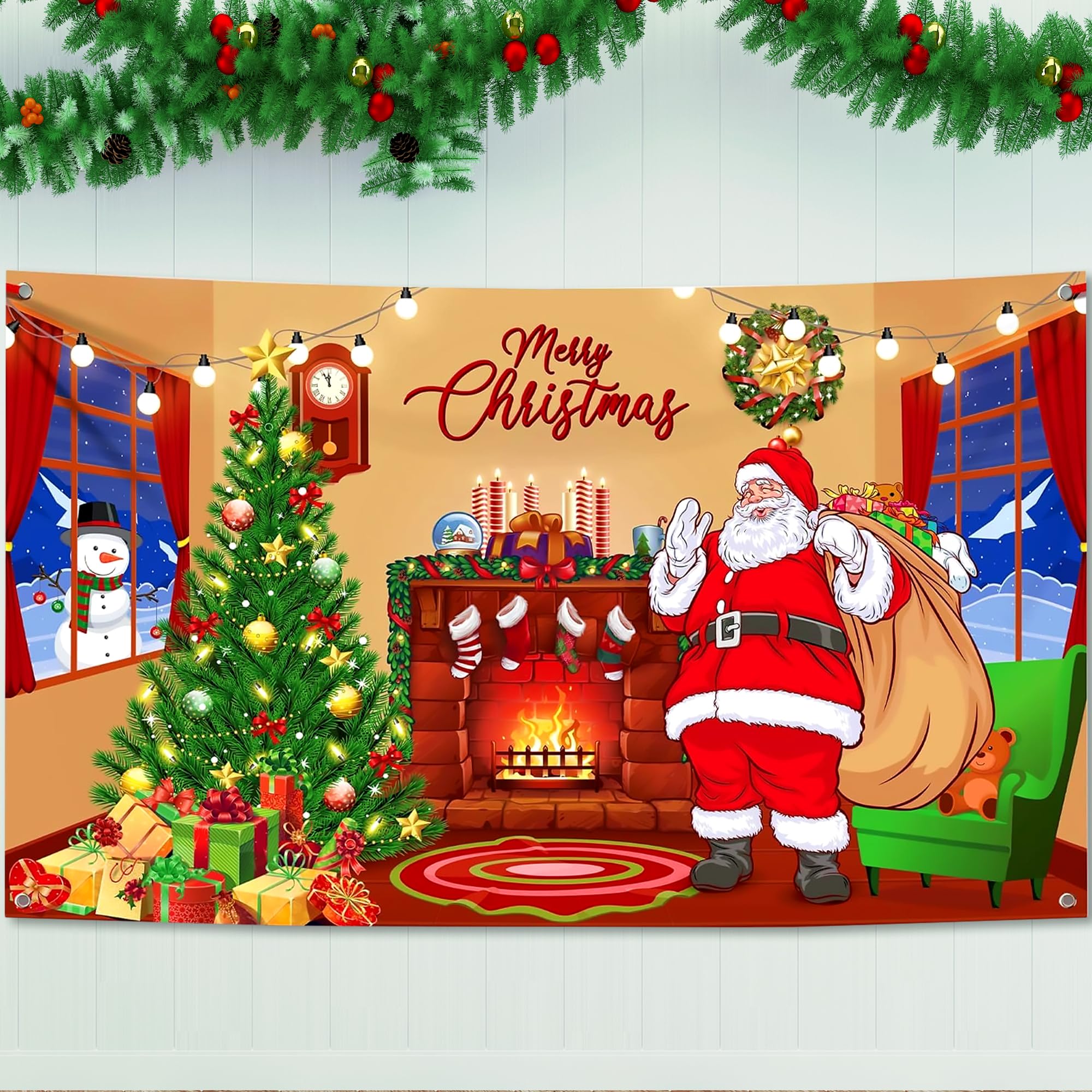 Party Propz Christmas Decoration - 1 Pc, christmas backdrop banner | decorations items for home | backdrop decoration