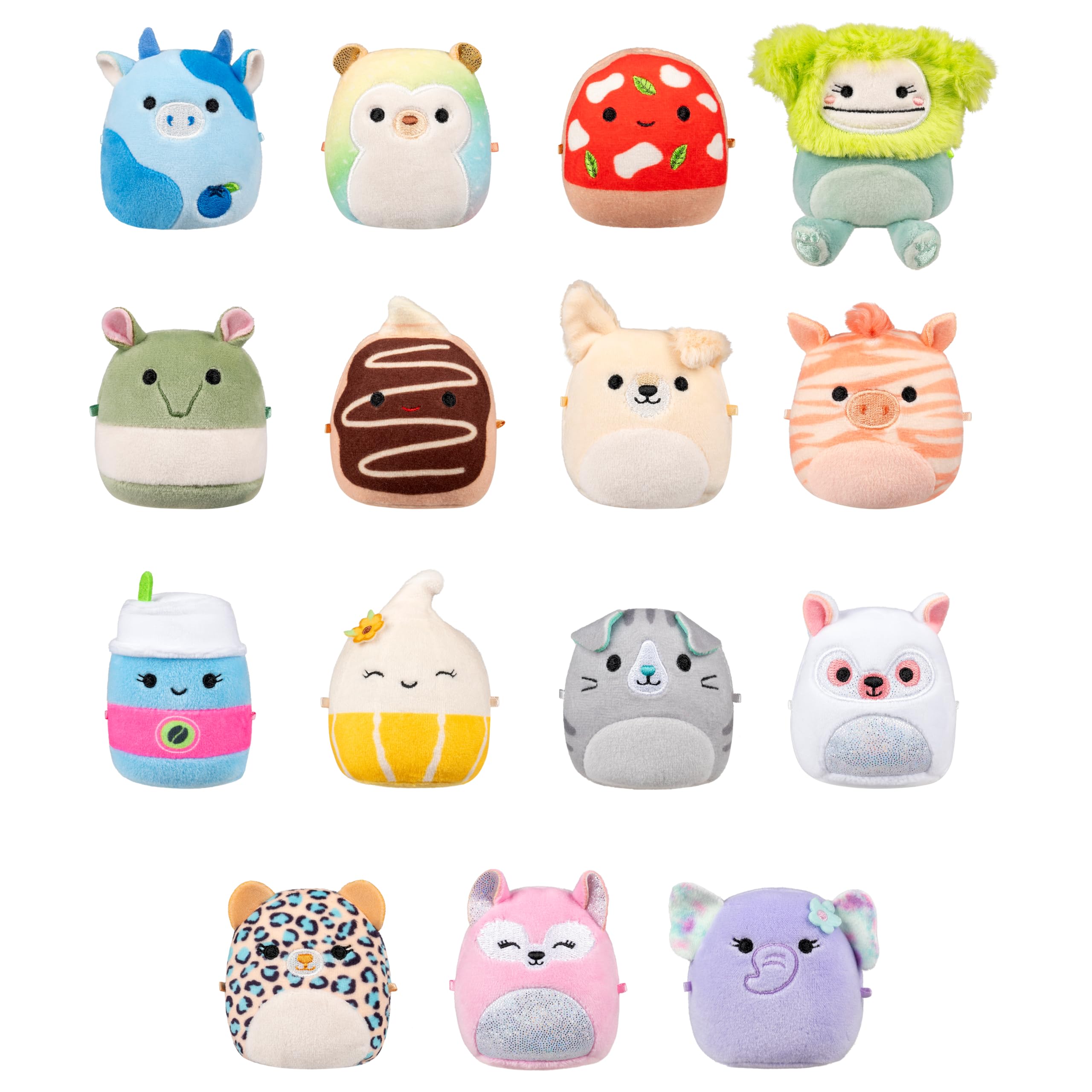 Squishmallows Micromallows Play & Display - Comprend 15 Peluches