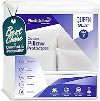 Vista 9 de Juego de 2 protectores de almohada impermeables de alta calidad, tamaño estándar de 20 x 28 pulgadas, funda de almohada con cremallera hecha